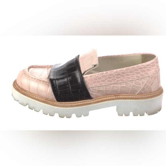 MSGM Leather pink and black loafer, size 6. - Picture 2 of 4